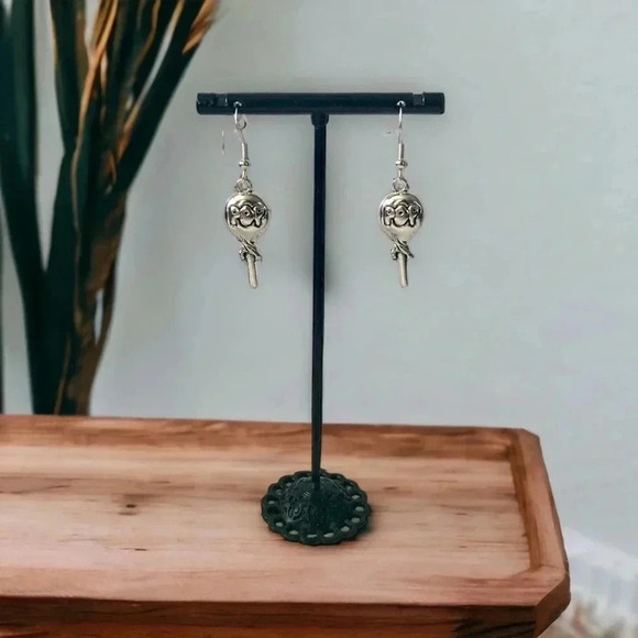 POP Novelty Silver-plated Lollipop Dangle Earrings Handcrafted Candy Jewelry - Picture 6 of 6